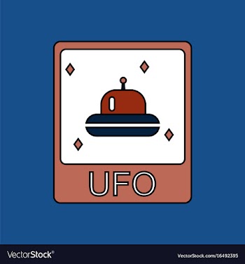Flat icon design collection flying saucer on card vector image