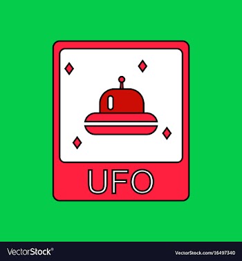 Flat icon design collection flying saucer on card vector image