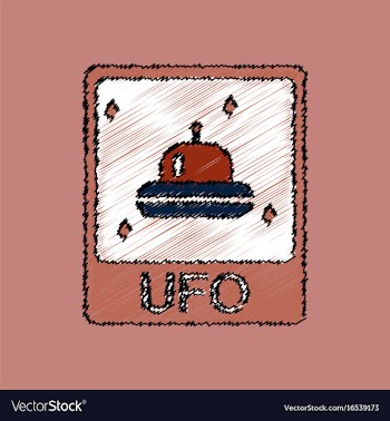 Flat icon design collection flying saucer on card vector image
