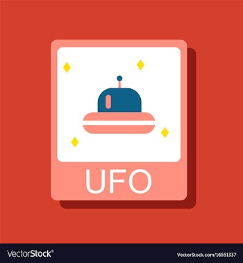 Flat icon design collection flying saucer on card vector image