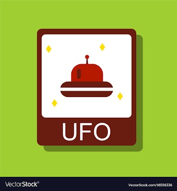 Flat icon design collection flying saucer on card vector image