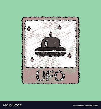 Flat icon design collection flying saucer on card vector image