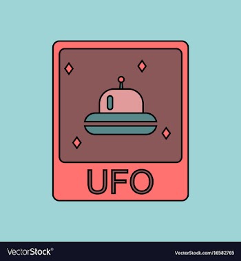 Flat icon design collection flying saucer on card vector image