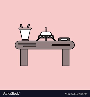 Flat icon design collection flying saucer on table vector image