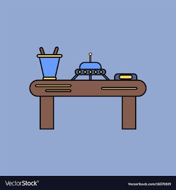 Flat icon design collection flying saucer on table vector image