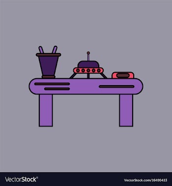 Flat icon design collection flying saucer on table vector image