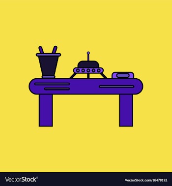 Flat icon design collection flying saucer on table vector image