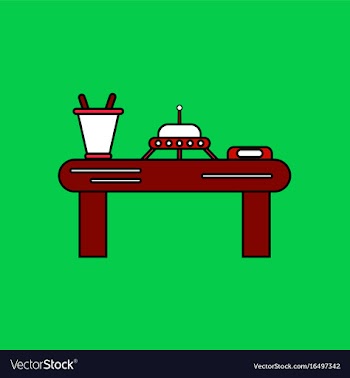 Flat icon design collection flying saucer on table vector image