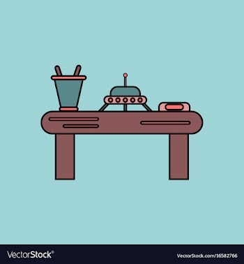Flat icon design collection flying saucer on table vector image