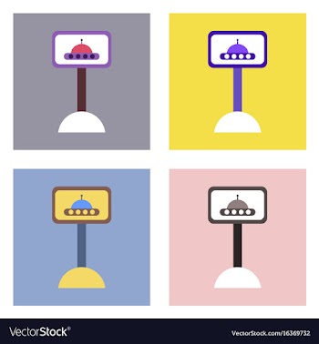 Flat icon design collection flying saucer on vector image