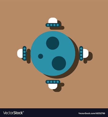 Flat icon design collection flying saucers around vector image