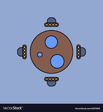 Flat icon design collection flying saucers around vector image