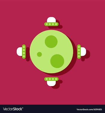Flat icon design collection flying saucers around vector image