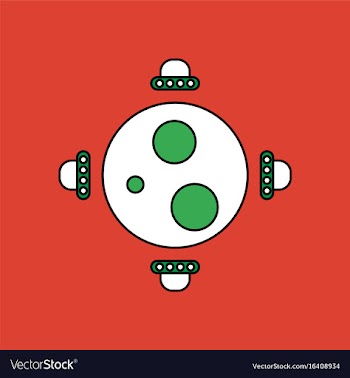 Flat icon design collection flying saucers around vector image