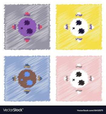 Flat icon design collection flying saucers around vector image