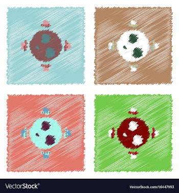 Flat icon design collection flying saucers around vector image