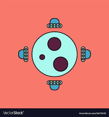 Flat icon design collection flying saucers around vector image
