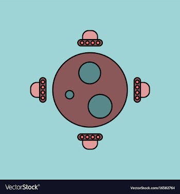 Flat icon design collection flying saucers around vector image