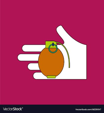 Flat icon design collection frag grenade in hand vector image