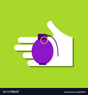 Flat icon design collection frag grenade in hand vector image