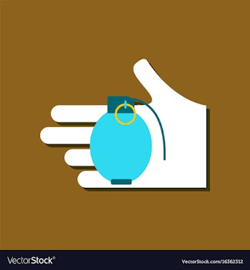 Flat icon design collection frag grenade in hand vector image