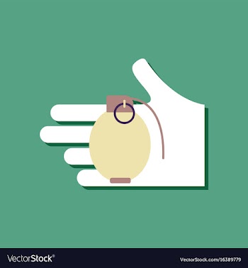 Flat icon design collection frag grenade in hand vector image