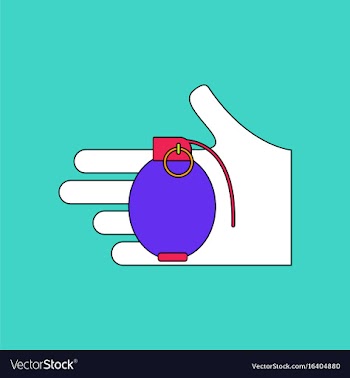 Flat icon design collection frag grenade in hand vector image
