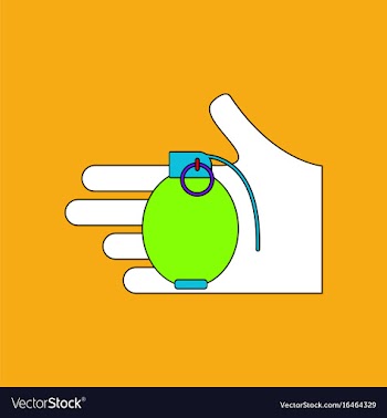 Flat icon design collection frag grenade in hand vector image