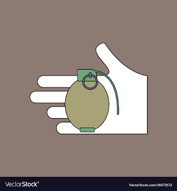 Flat icon design collection frag grenade in hand vector image