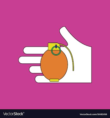 Flat icon design collection frag grenade in hand vector image