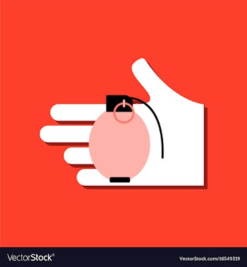 Flat icon design collection frag grenade in hand vector image