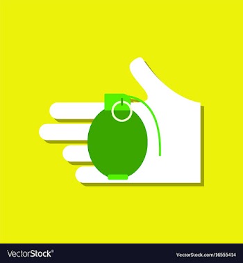 Flat icon design collection frag grenade in hand vector image