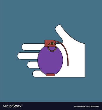 Flat icon design collection frag grenade in hand vector image