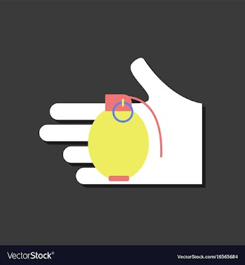 Flat icon design collection frag grenade in hand vector image