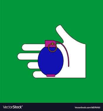 Flat icon design collection frag grenade in hand vector image