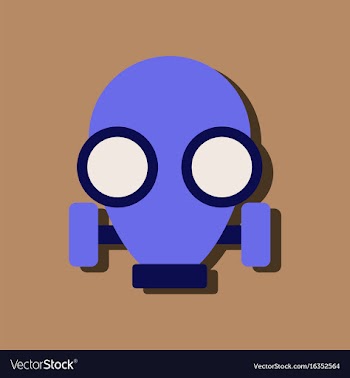 Flat icon design collection gas mask in sticker vector image