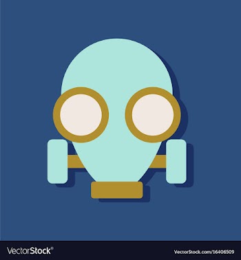 Flat icon design collection gas mask in sticker vector image