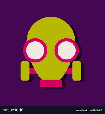 Flat icon design collection gas mask in sticker vector image