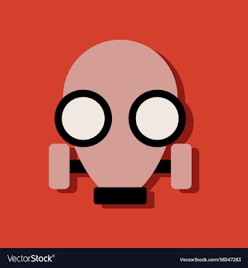 Flat icon design collection gas mask in sticker vector image