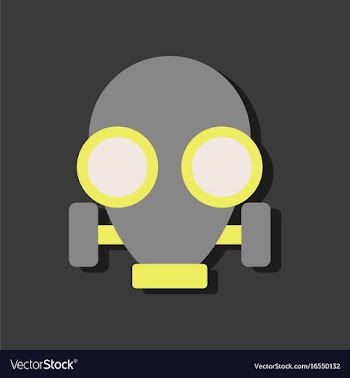 Flat icon design collection gas mask in sticker vector image