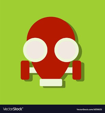 Flat icon design collection gas mask in sticker vector image