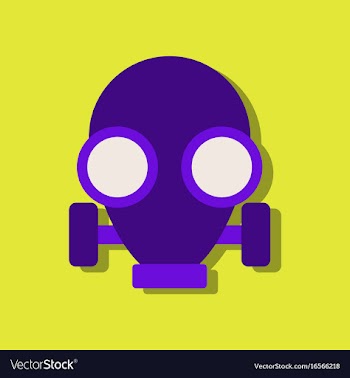 Flat icon design collection gas mask in sticker vector image