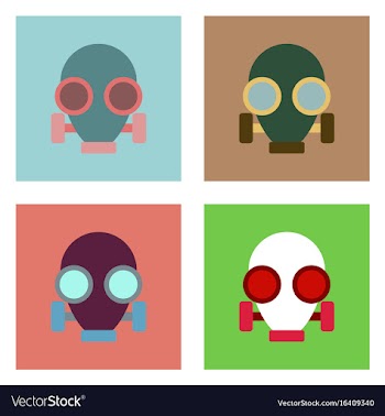Flat icon design collection gas mask vector image