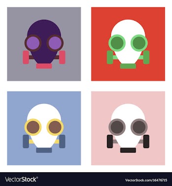 Flat icon design collection gas mask vector image