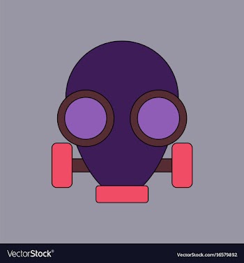 Flat icon design collection gas mask vector image