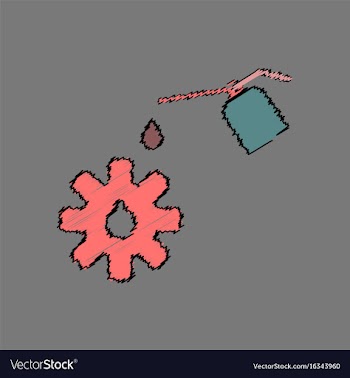 Flat icon design collection gear and oil in vector image