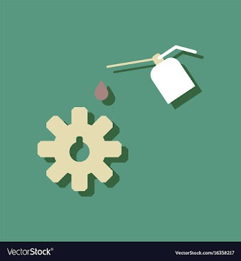 Flat icon design collection gear and oil in vector image