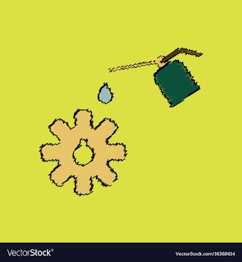 Flat icon design collection gear and oil in vector image