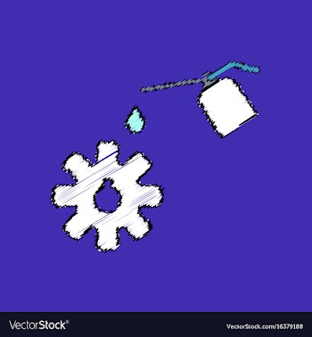 Flat icon design collection gear and oil in vector image