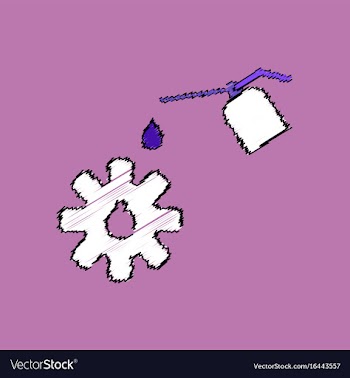 Flat icon design collection gear and oil in vector image